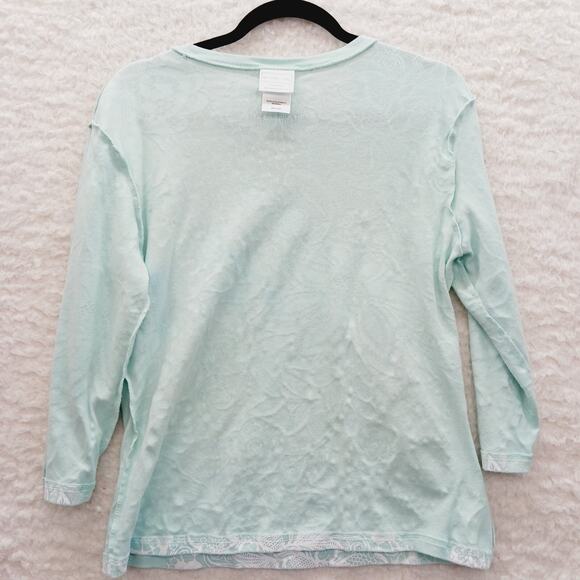 T-Shirt Size M Pastel Green Whimsycore Bloomcore Light Academia Fairycore Floral - Picture 13 of 15